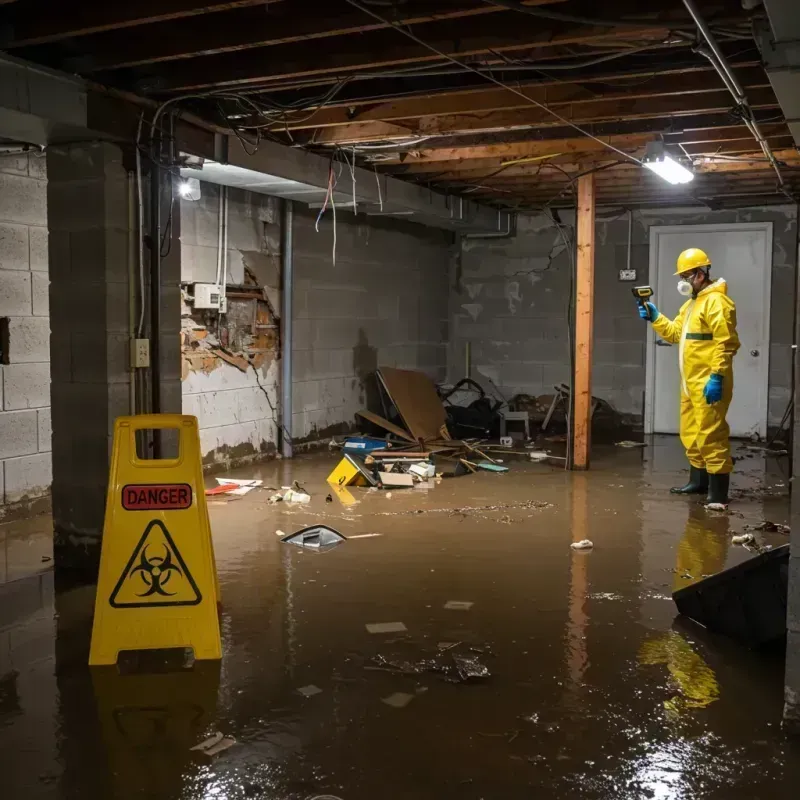 Flooded Basement Electrical Hazard in Edgar County, IL Property